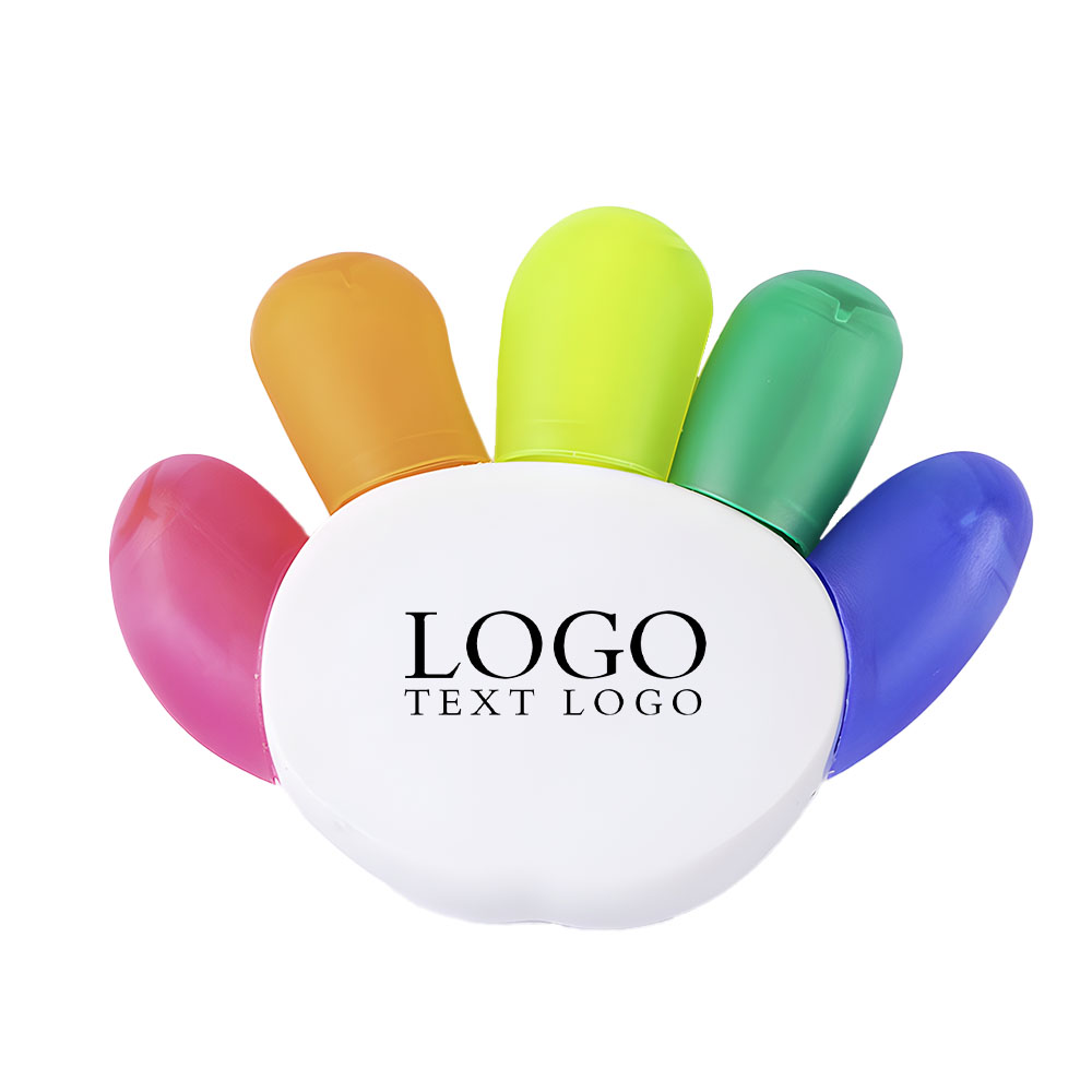 Unique Shaped Five Color Highlighter Pen with logo