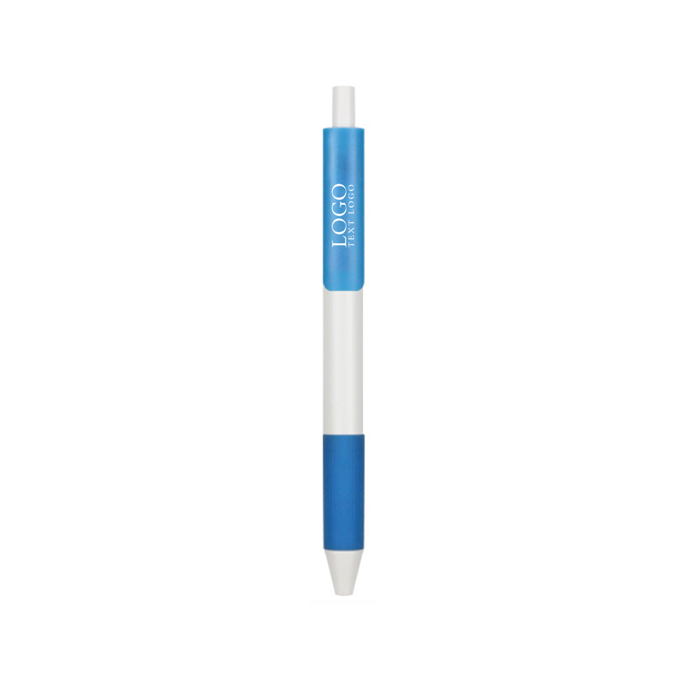 Custom Xact Chrome Plastic Fine Point Pen+blue with logo