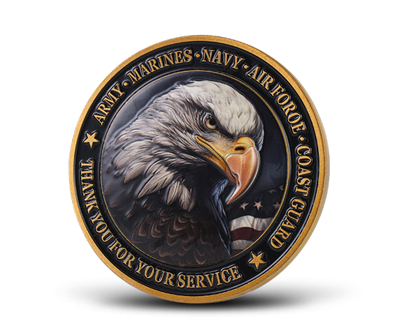 Military 3D Challenge Coins with UV Printed