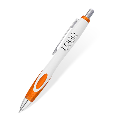 Custom White-barrel Colored Spot Plastic Ballpoint Pen