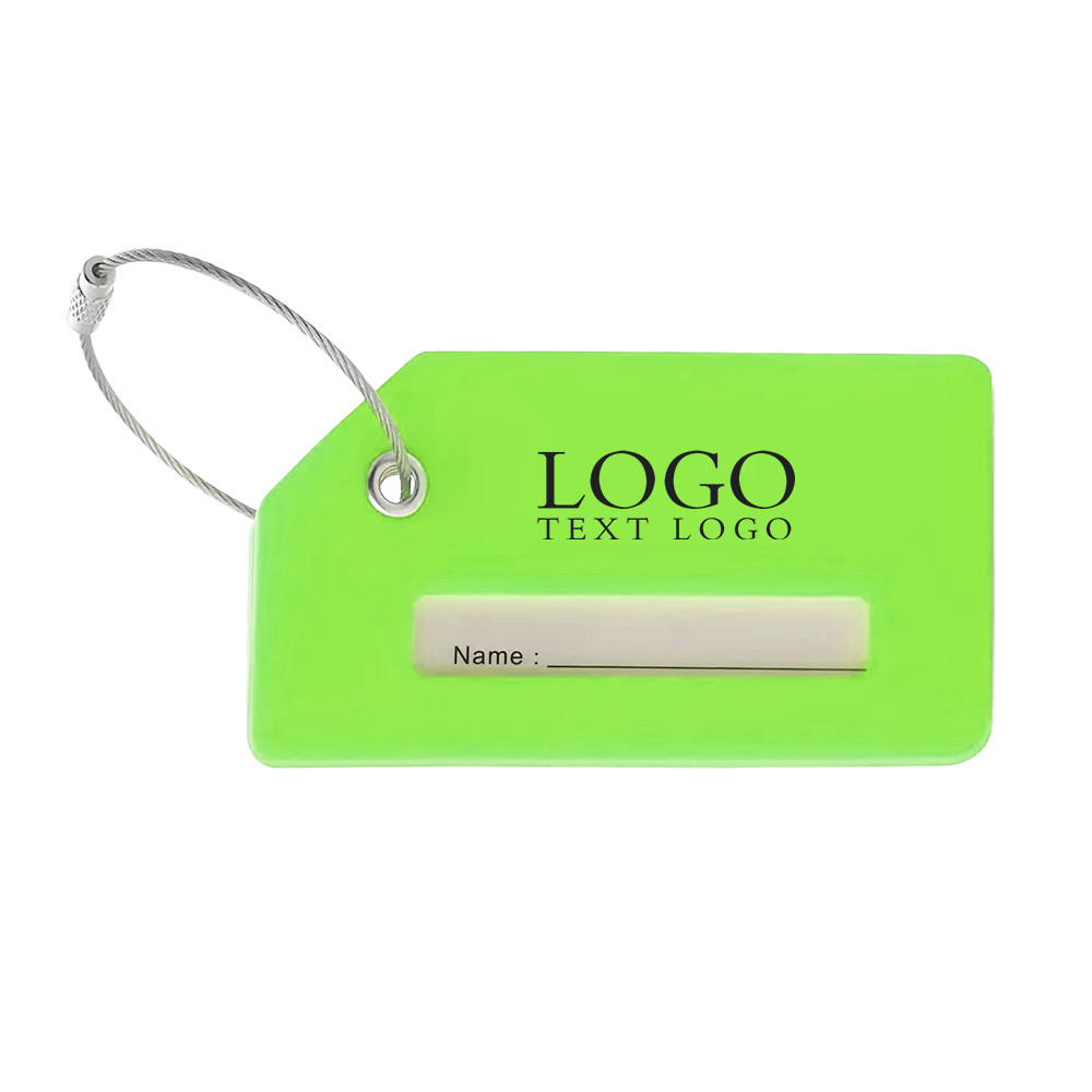 Bright Silicone Luggage Tags Green with Logo
