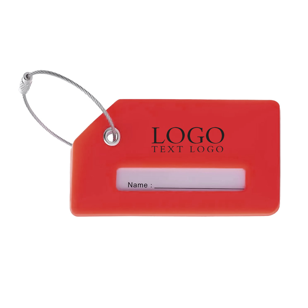Bright Silicone Luggage Tags Red with Logo