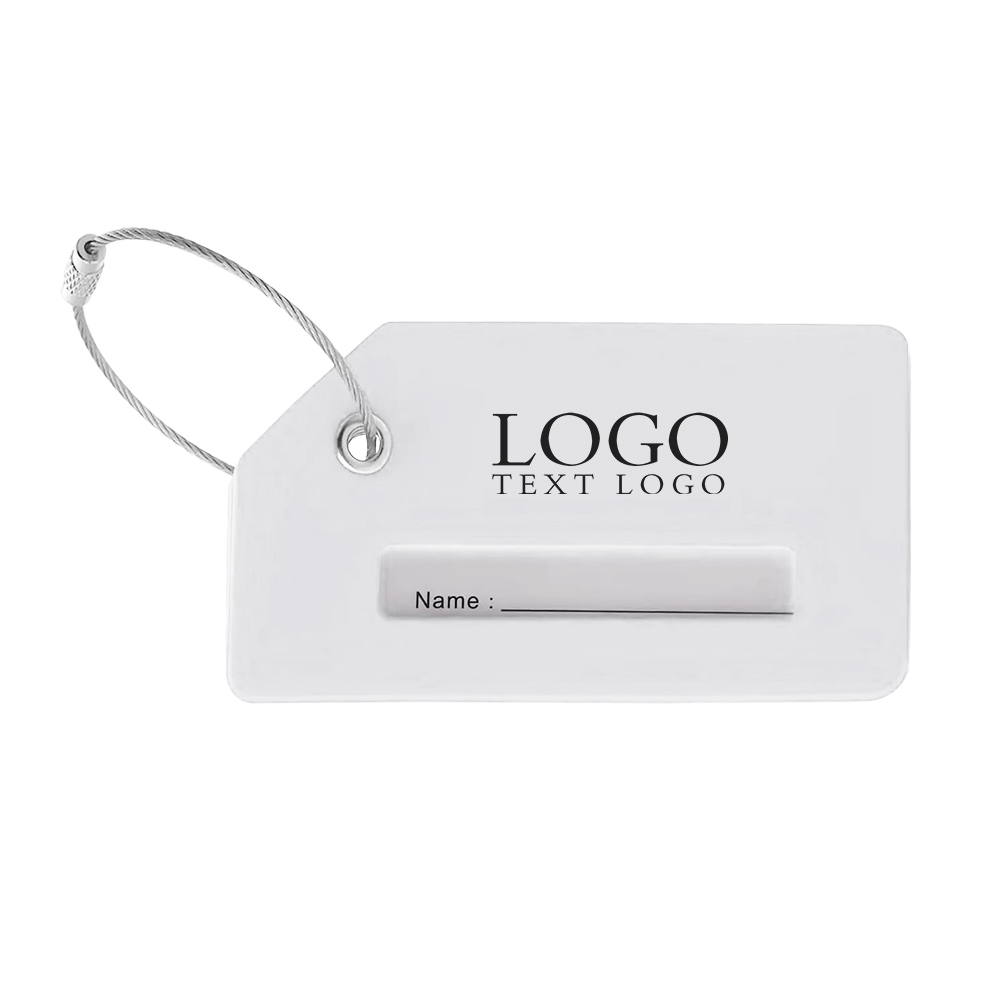 Bright Silicone Luggage Tags White with Logo