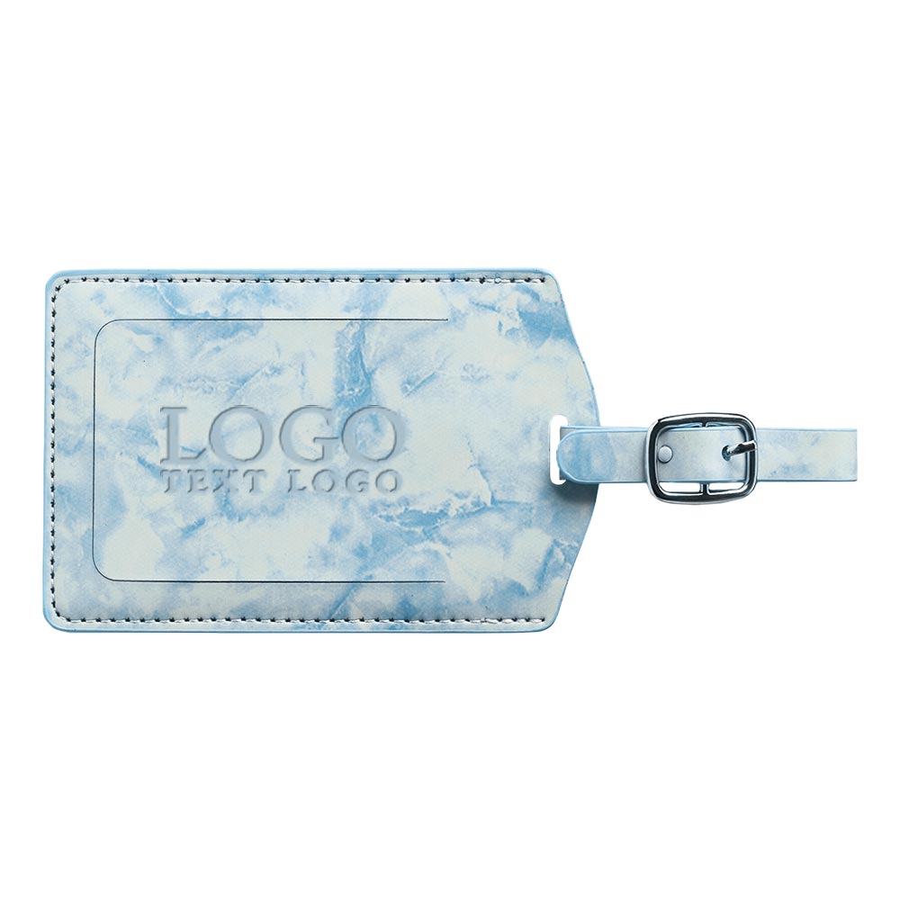 Flip Marbling Luggage Tags Blue with Logo