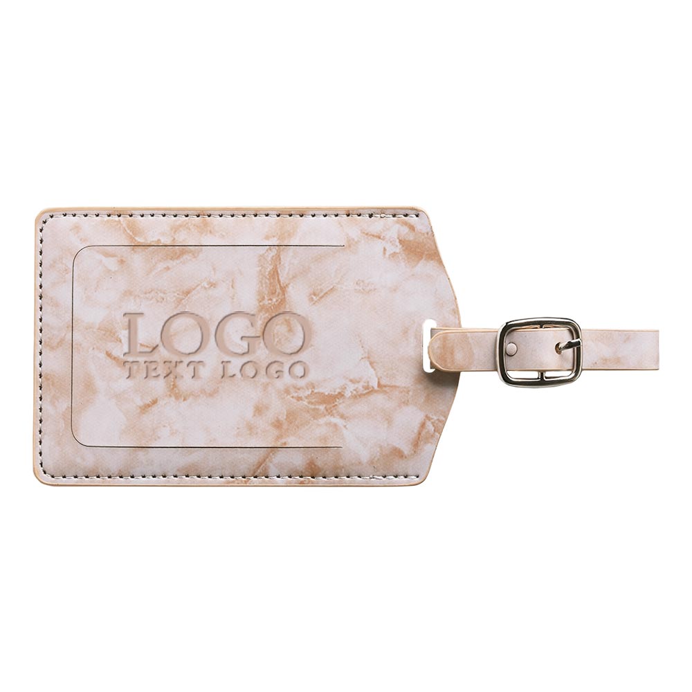 Flip Marbling Luggage Tags Brown with Logo