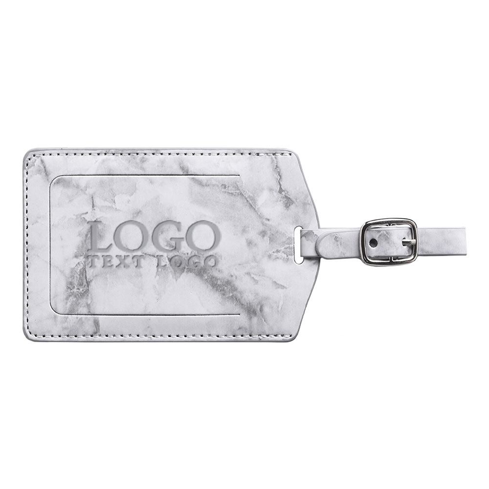 Flip Marbling Luggage Tags Gray with Logo