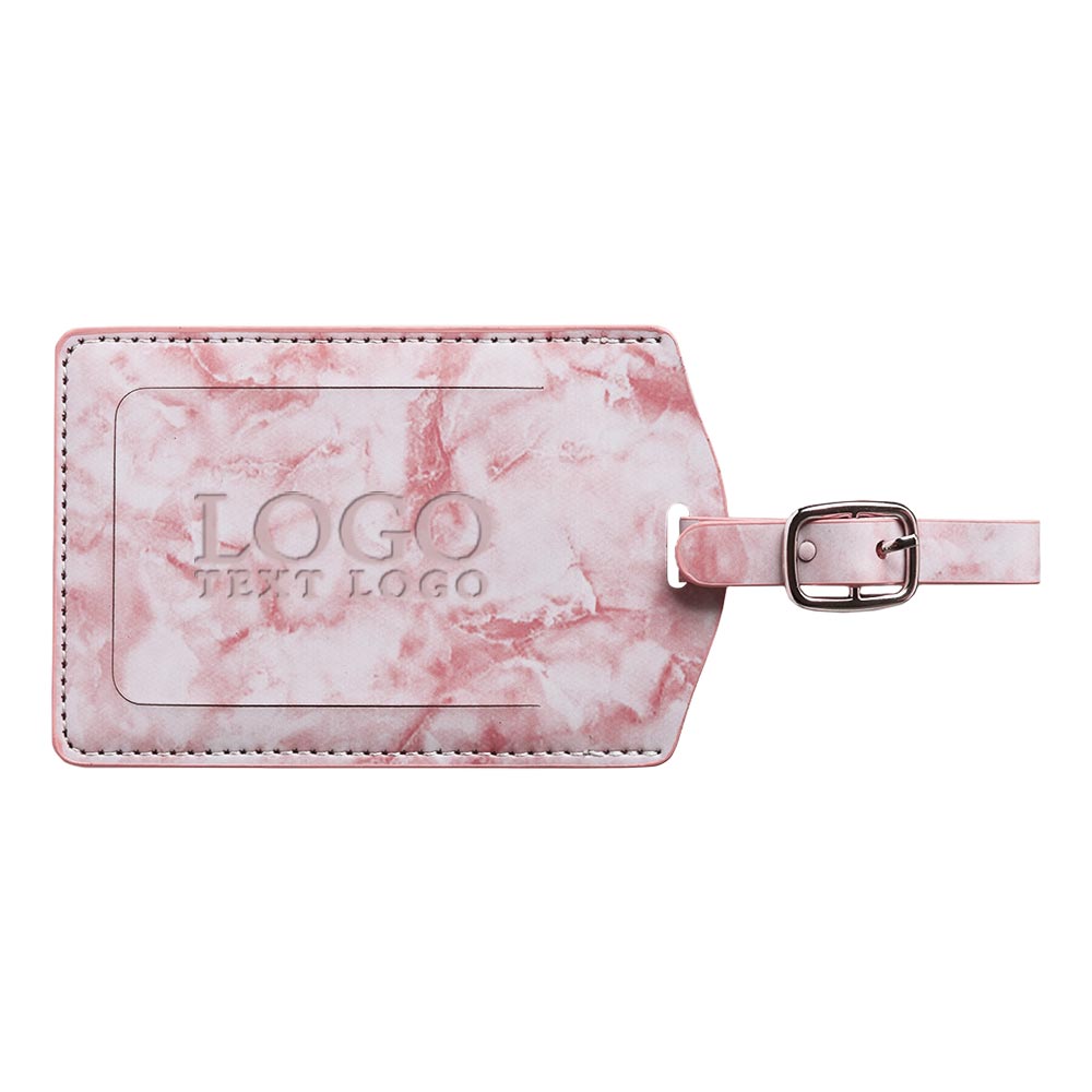 Flip Marbling Luggage Tags Pink with Logo