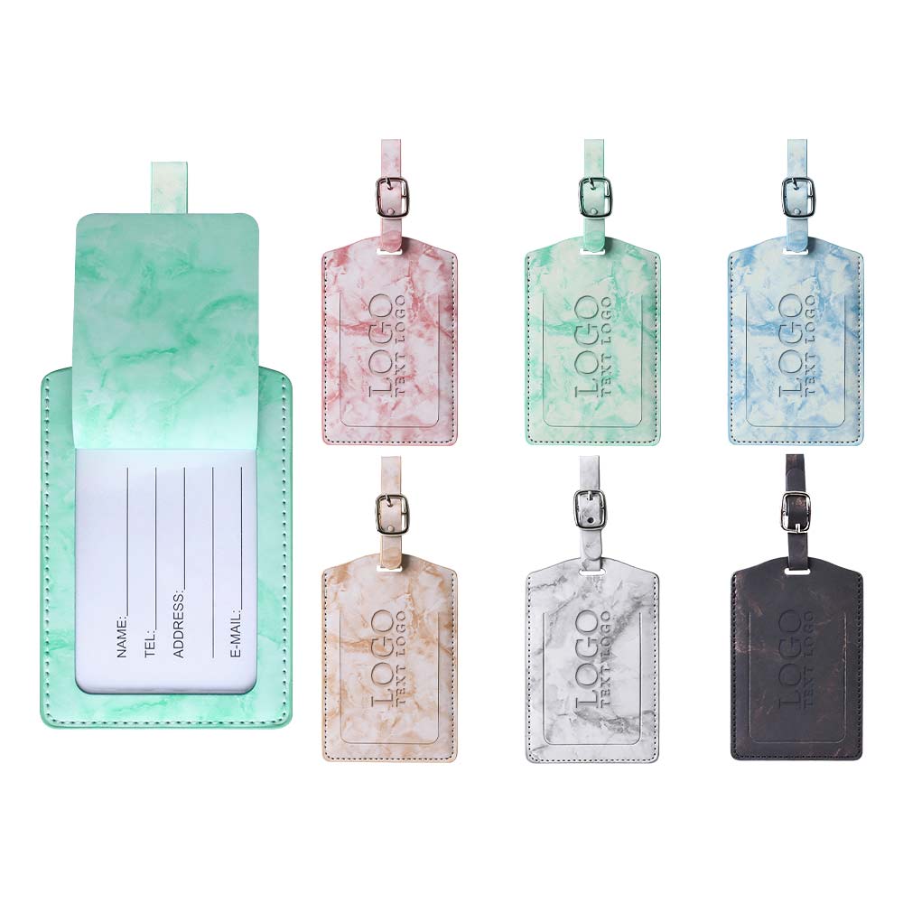 Promotional Flip Marbling Luggage Tags