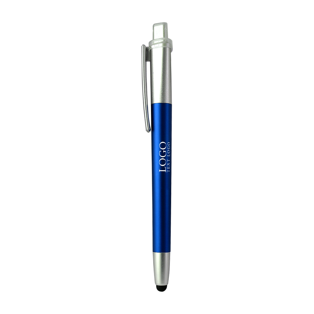 Straight Simple Stylus Pen blue with logo