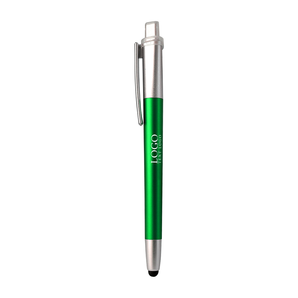 Straight Simple Stylus Pen green with logo
