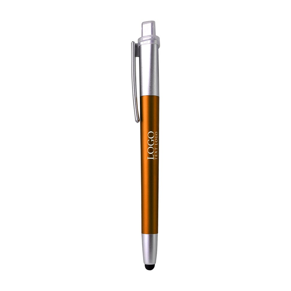 Straight Simple Stylus Pen orange with logo