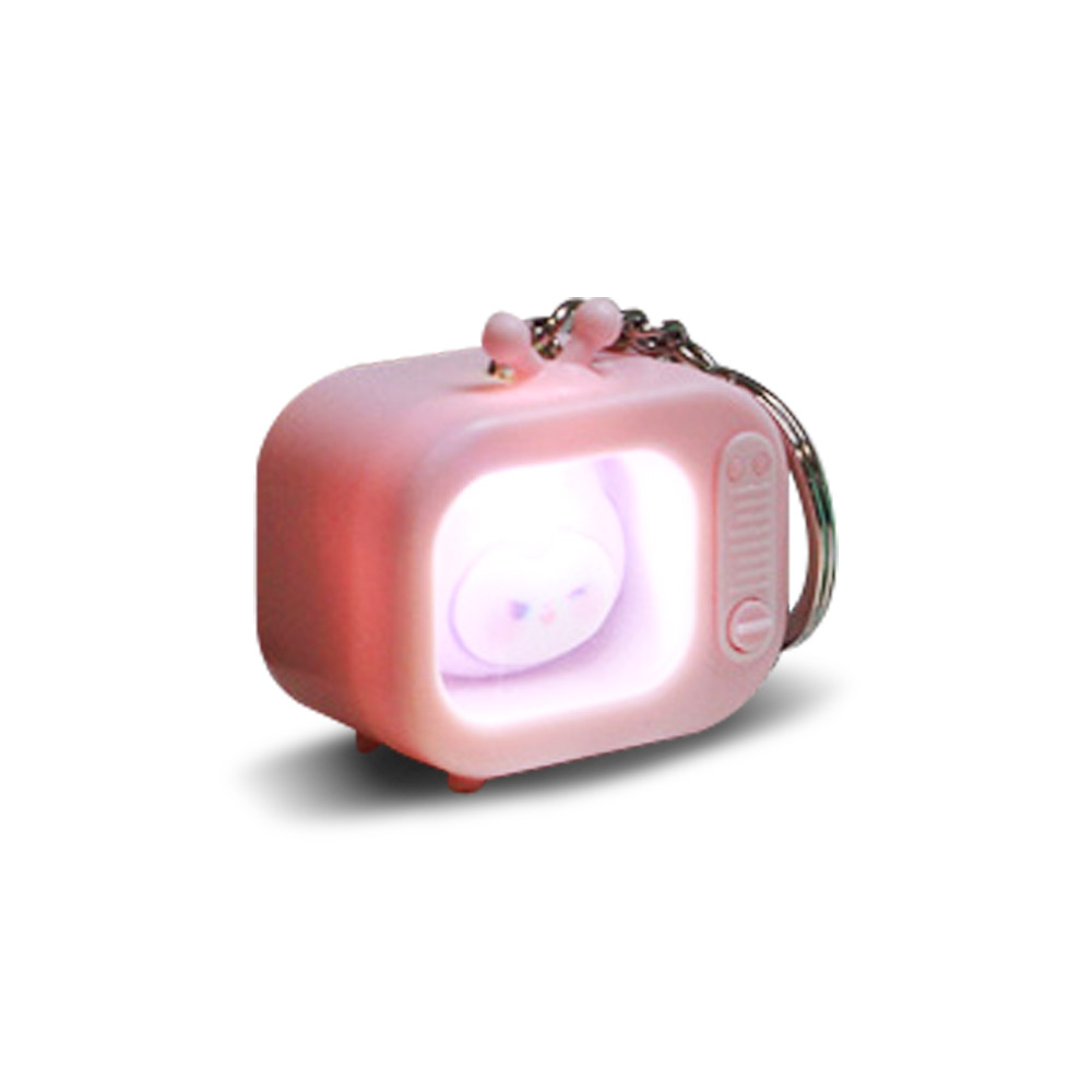Promo LED TV Keychain side pink
