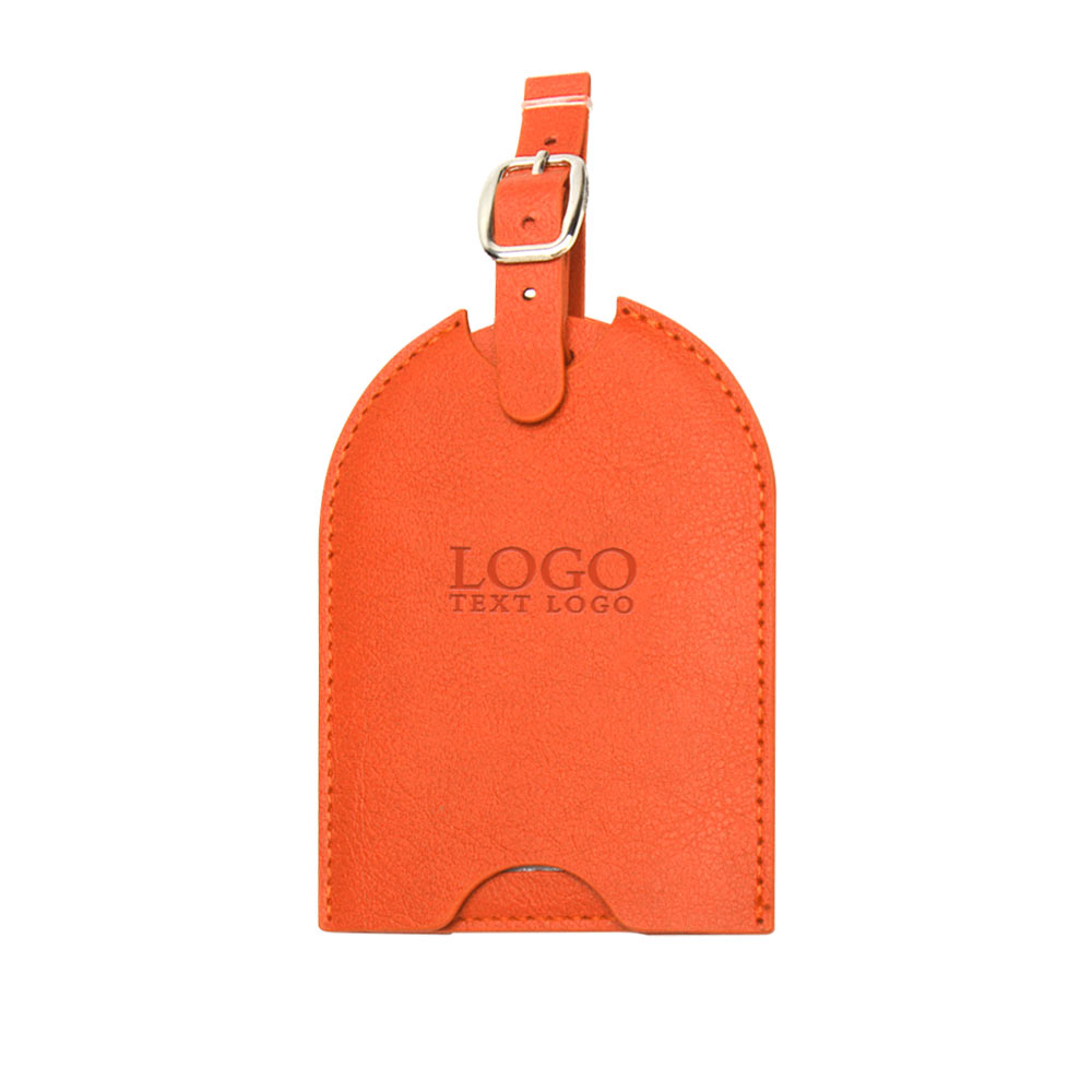 Push-Pull Leather Luggage Tags Orange with Logo Push-Pull Leather Luggage Tags Orange with Logo