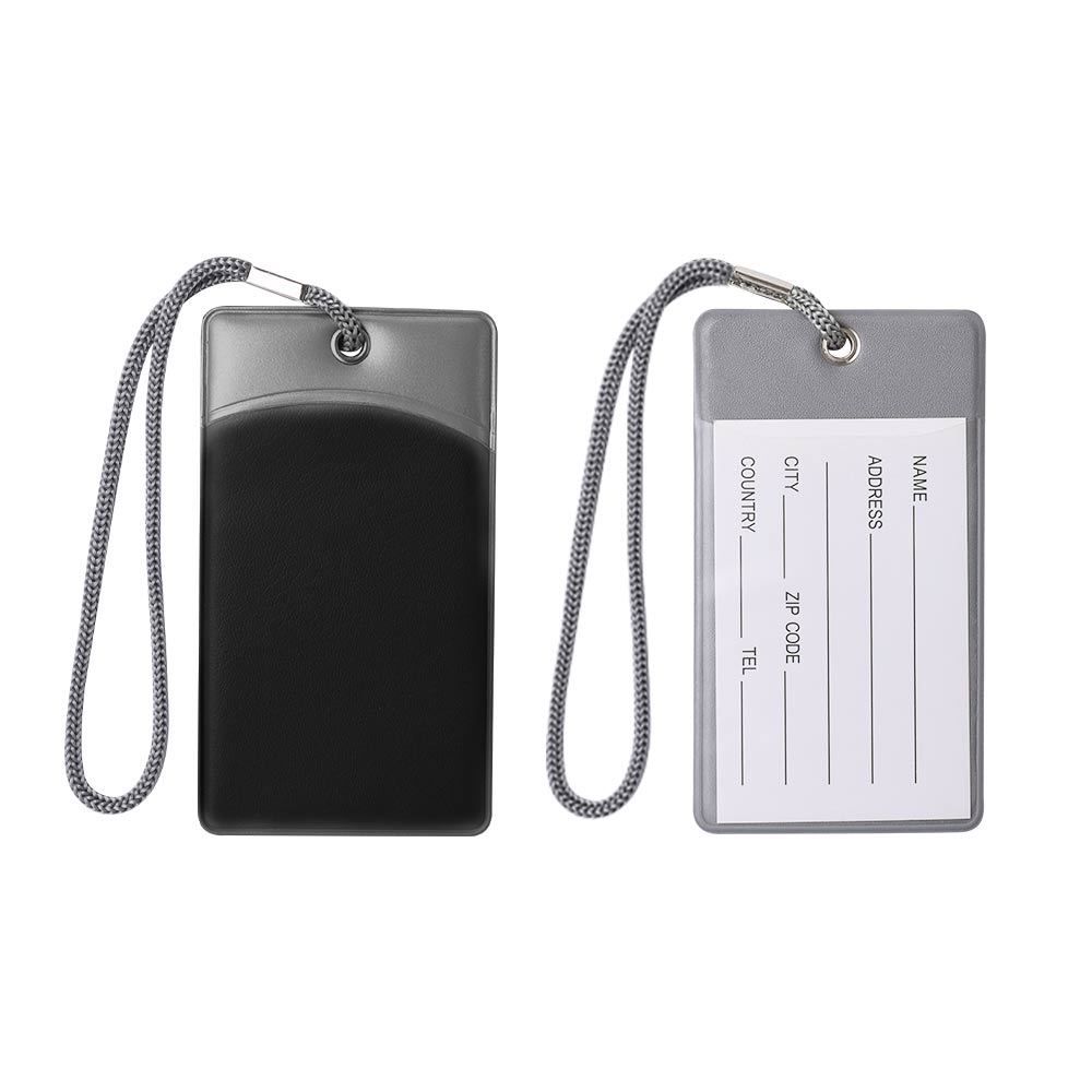 Vinyl Made Rectangular Luggage Tag Black Vinyl Made Rectangular Luggage Tag Black