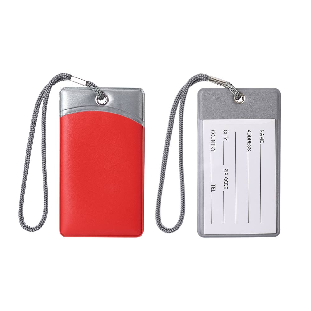 Vinyl Made Rectangular Luggage Tag Red Vinyl Made Rectangular Luggage Tag Red
