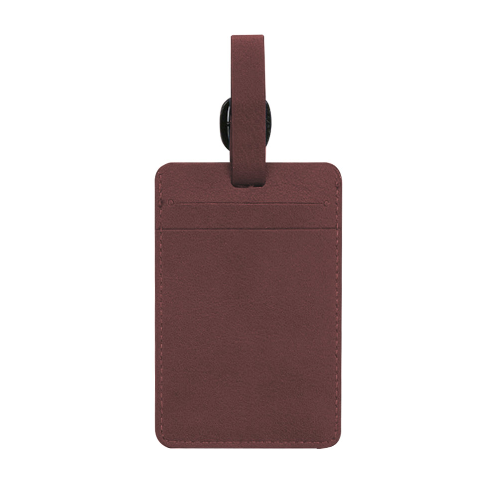 Printed Logo Leather Luggage Tag Brown Printed Logo Leather Luggage Tag Brown