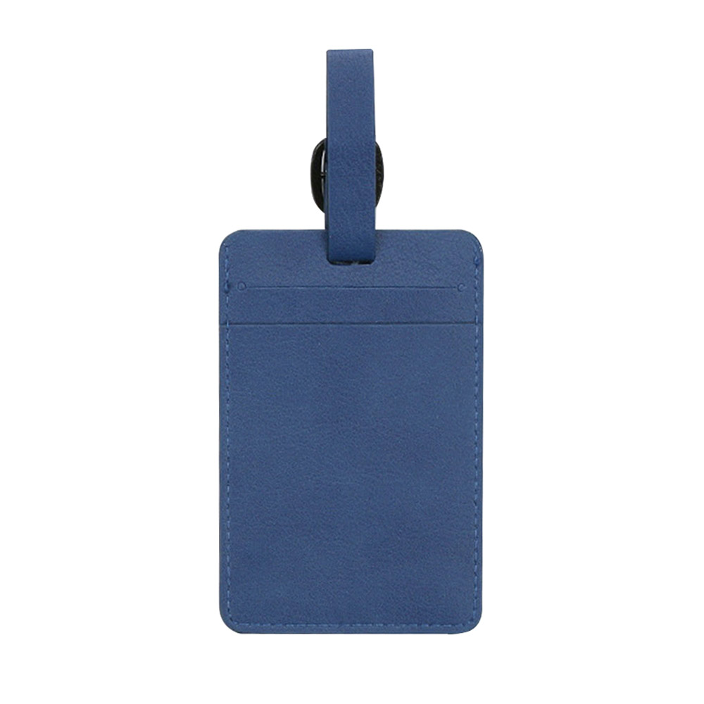 Printed Logo Leather Luggage Tag Dark Blue Printed Logo Leather Luggage Tag Dark Blue