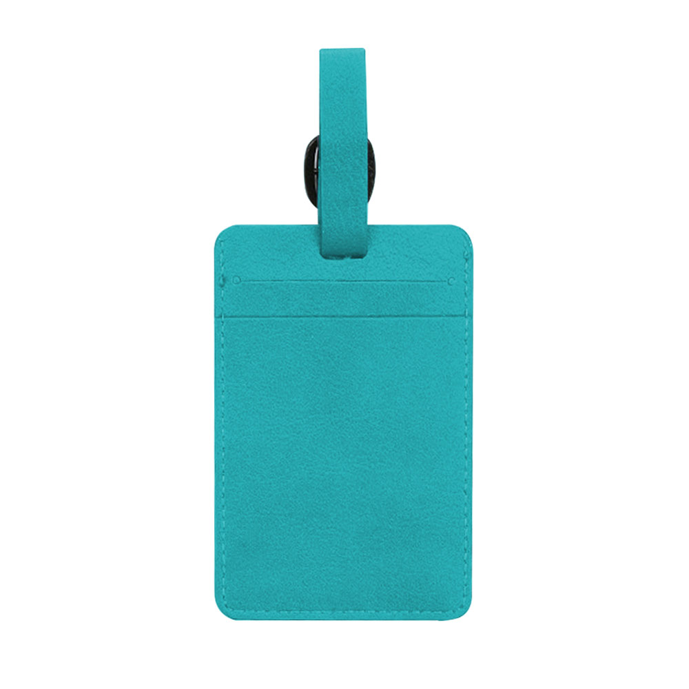 Printed Logo Leather Luggage Tag Light Blue Printed Logo Leather Luggage Tag Light Blue