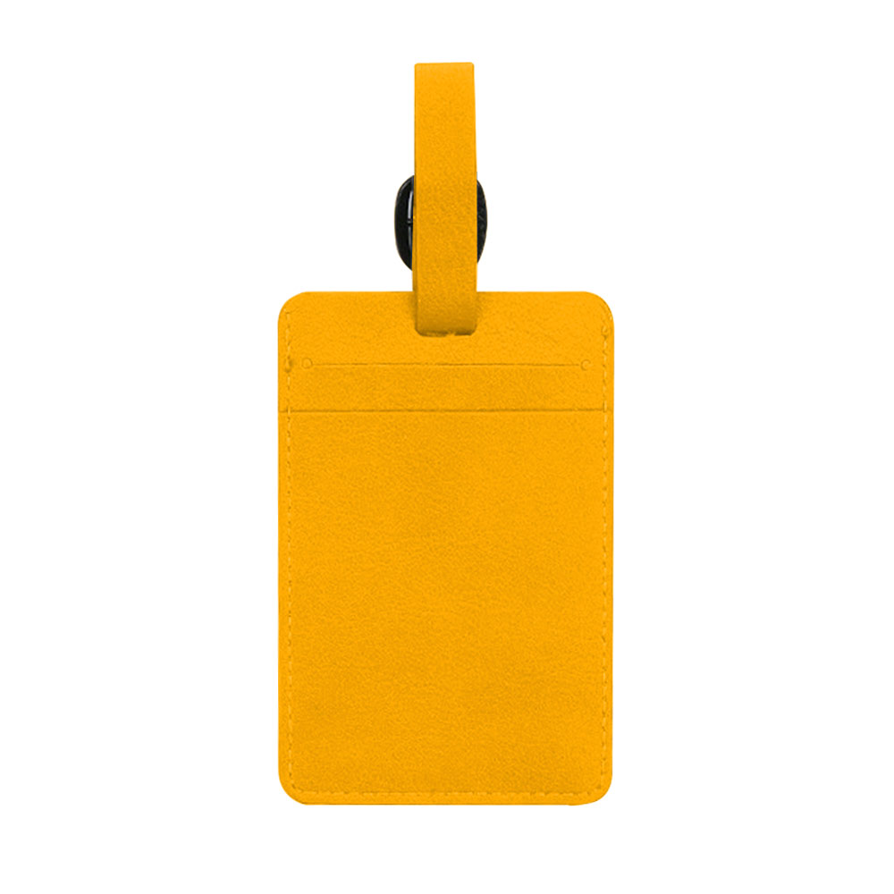 Printed Logo Leather Luggage Tag Orange Printed Logo Leather Luggage Tag Orange