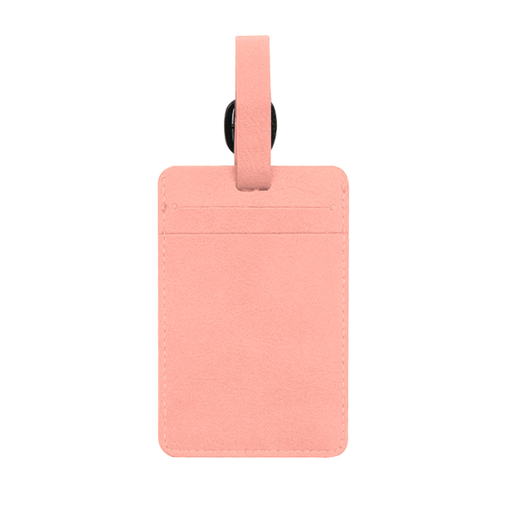 Printed Logo Leather Luggage Tag Pink Printed Logo Leather Luggage Tag Pink