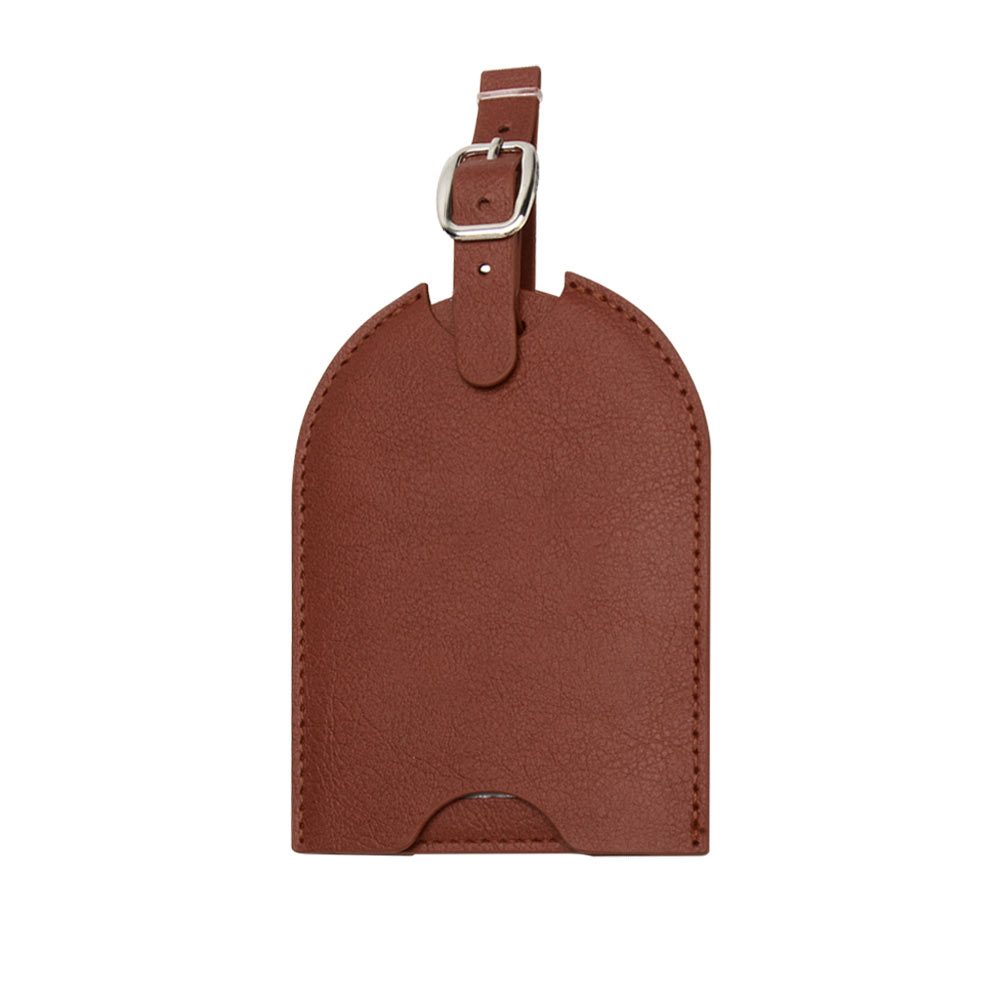 Push-Pull leren bagagelabels bruin