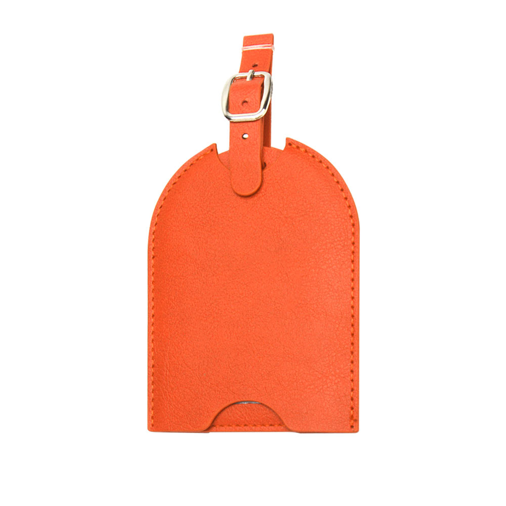 Push-Pull leren bagagelabels oranje