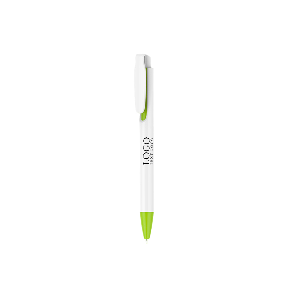 Custom Click Action Performance Pen With Clip green with logo