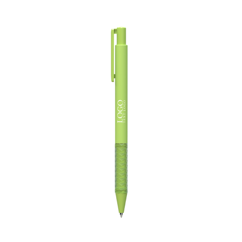 Custom Stylish Pens with A Rubber Grip light green with logo