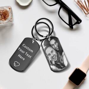 Personalized Photo Keychain With Text Unique Engraved
