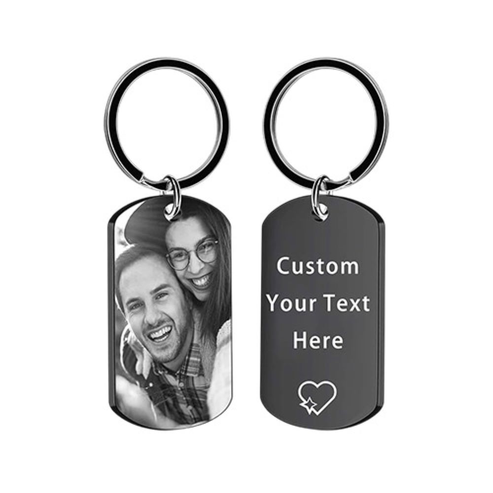 Dog Tag  Keychain with logo black