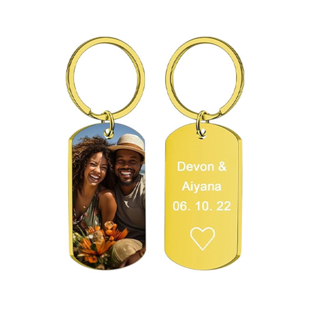 Dog Tag  Keychain with logo yellow