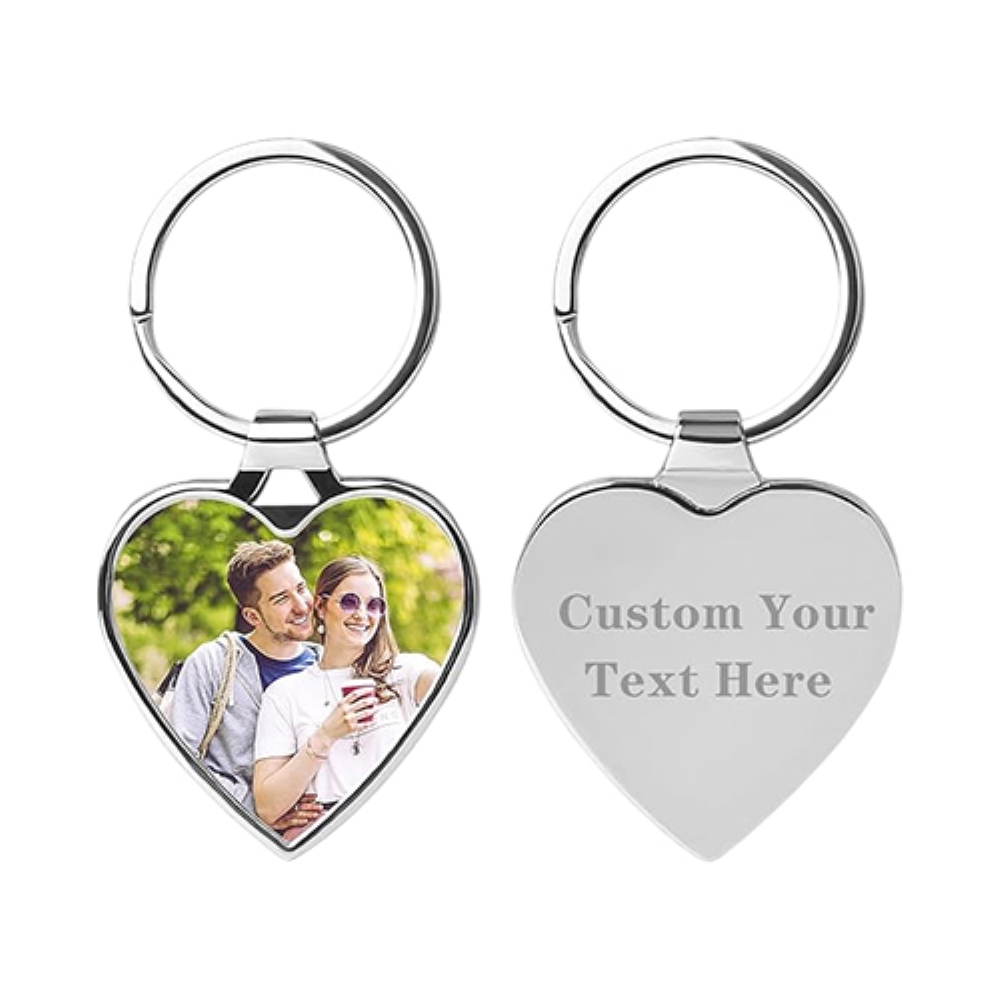 Heart Shape Stainless Steel Keychain with logo