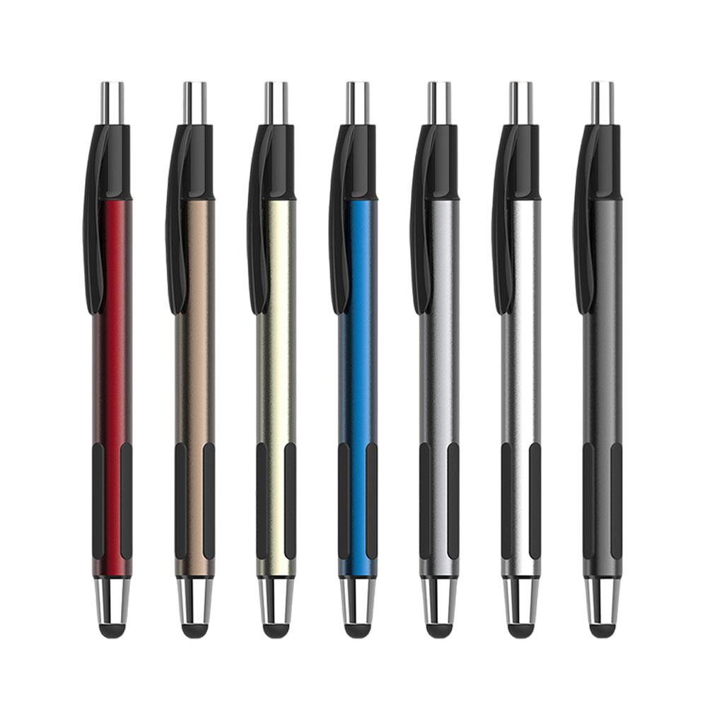 Mosaic Metallic Click Action Pen with Stylus combination