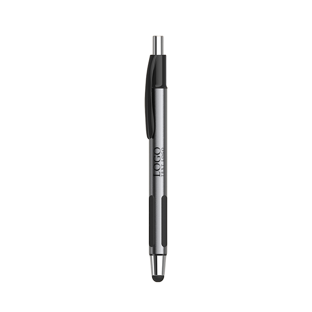 Mosaic Metallic Click Action Pen with Stylus gray with logo