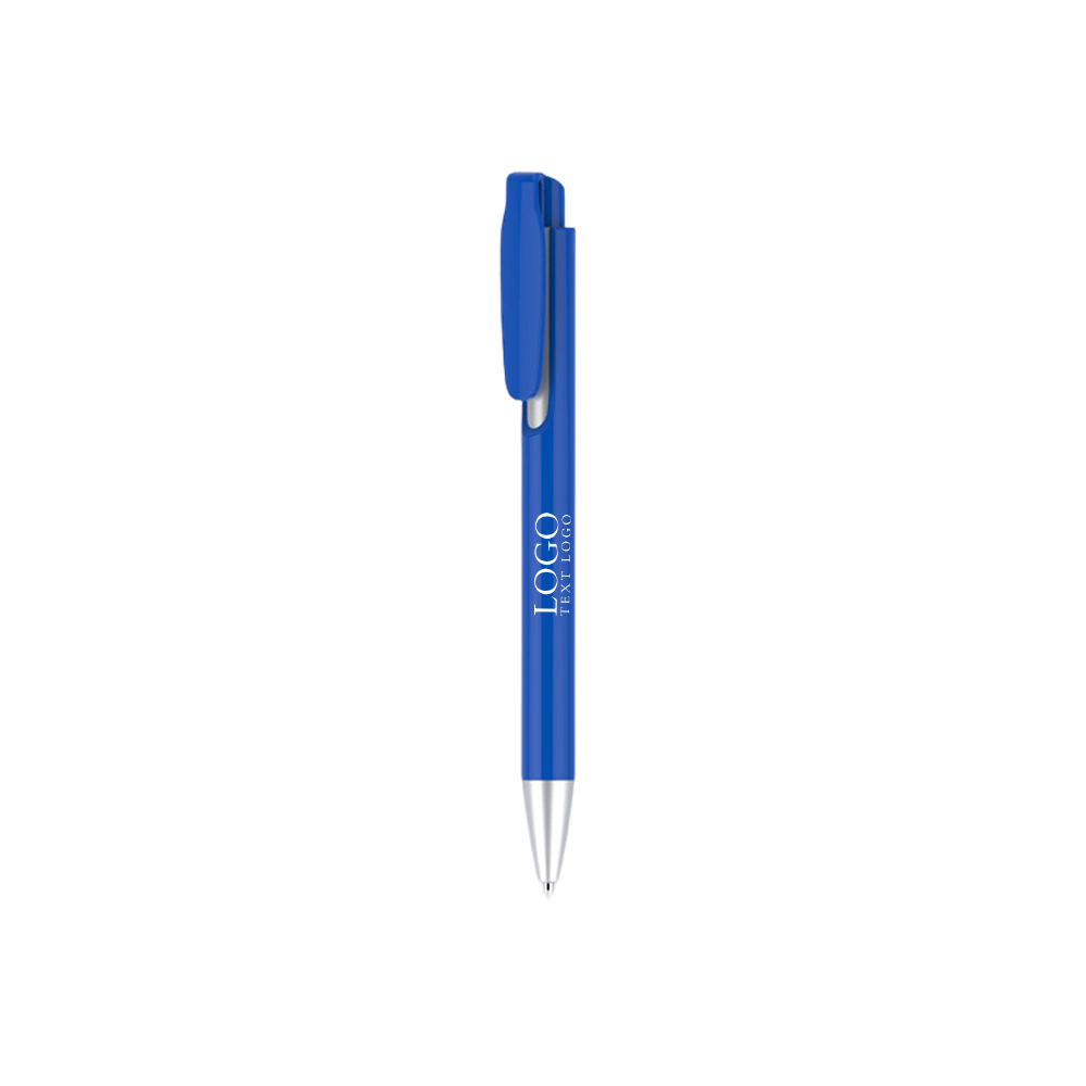 Personalized Click Action Ballpoint Pen  dark blue with logo