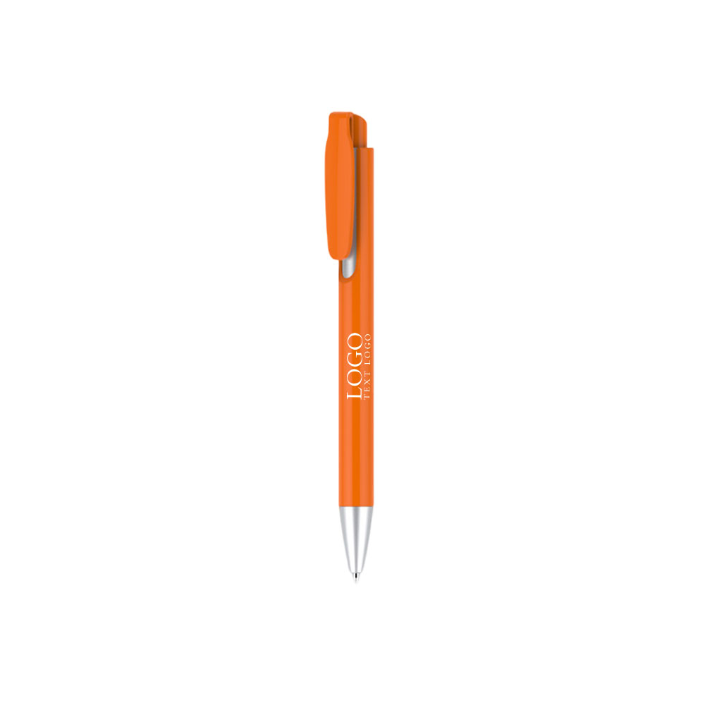 Personalized Click Action Ballpoint Pen orange with logo