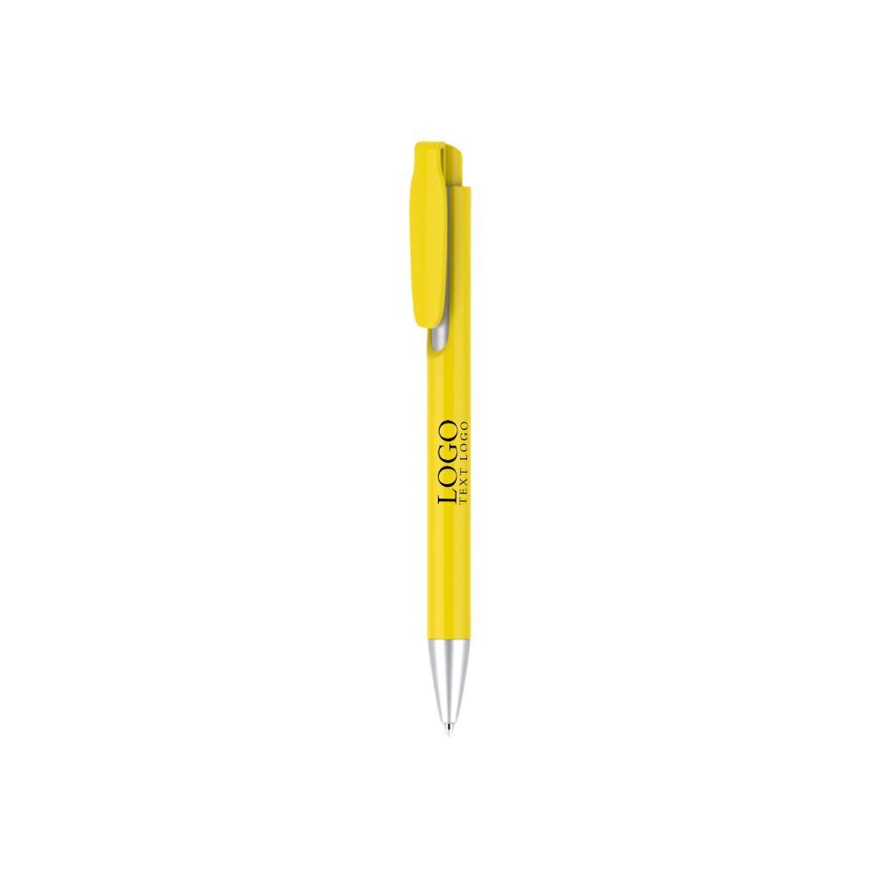 Personalized Click Action Ballpoint Pen yellow with logo