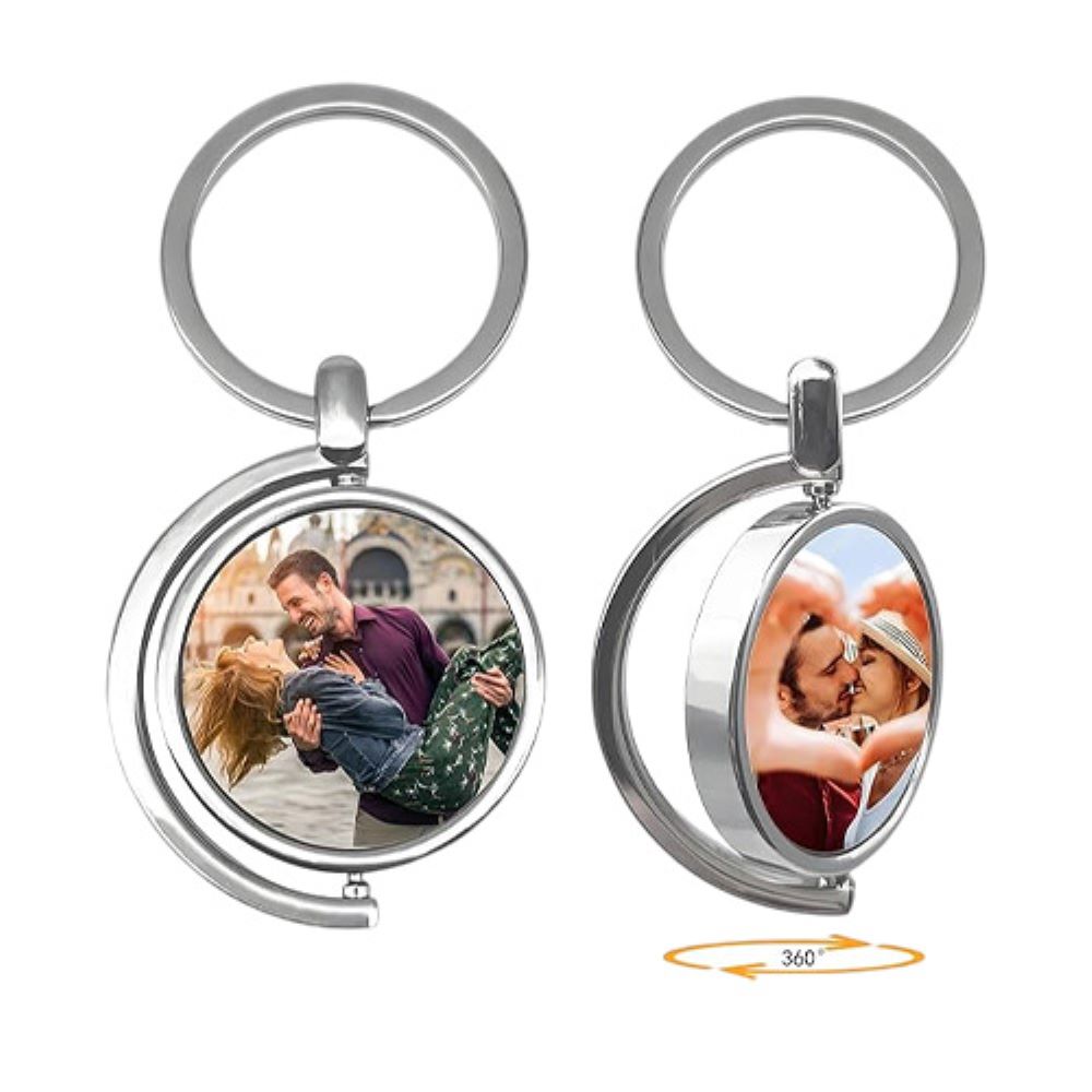 Turnable Double Sided Colorful Photo Keychains with photo