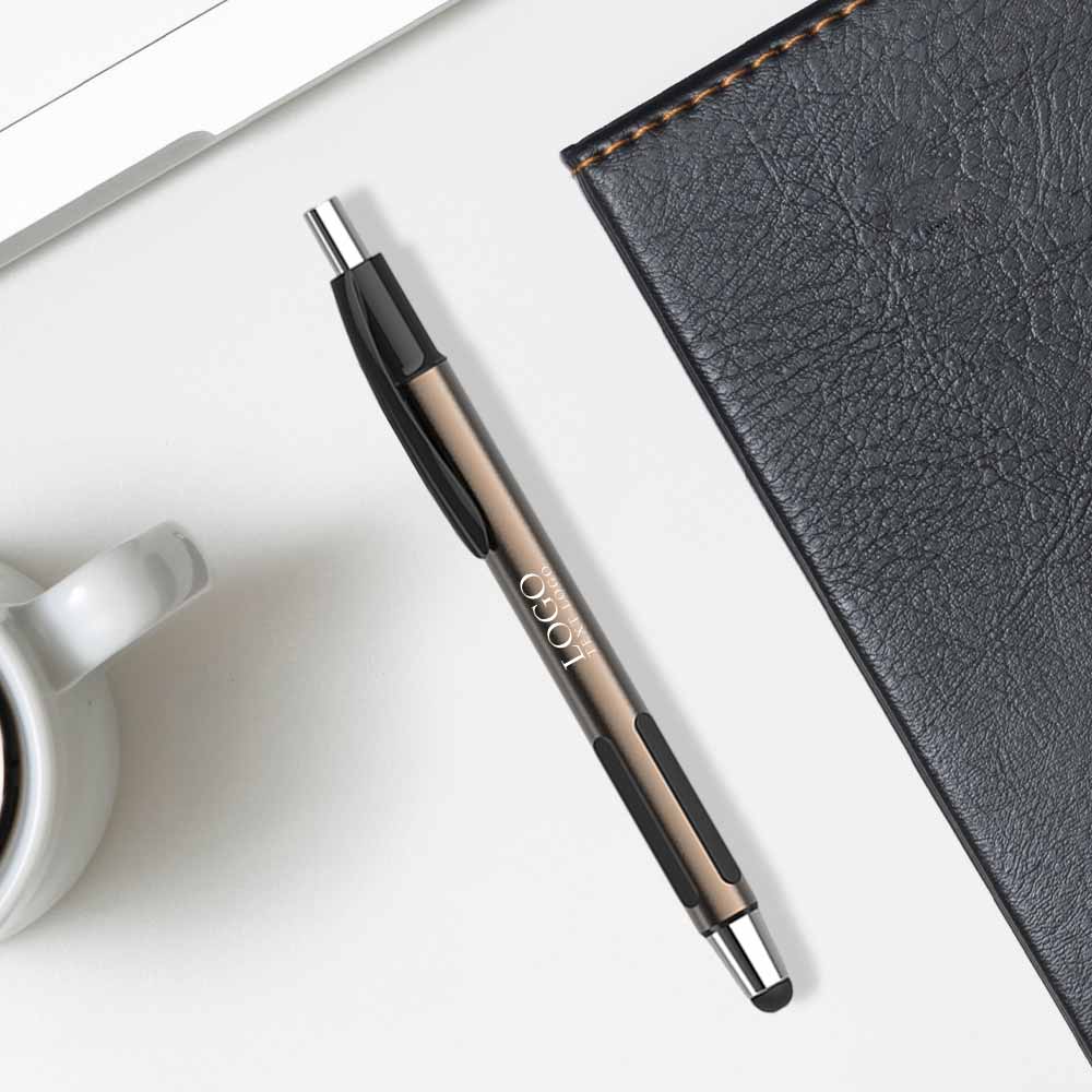 personalized Mosaic Metallic Click Action Pen with Stylus