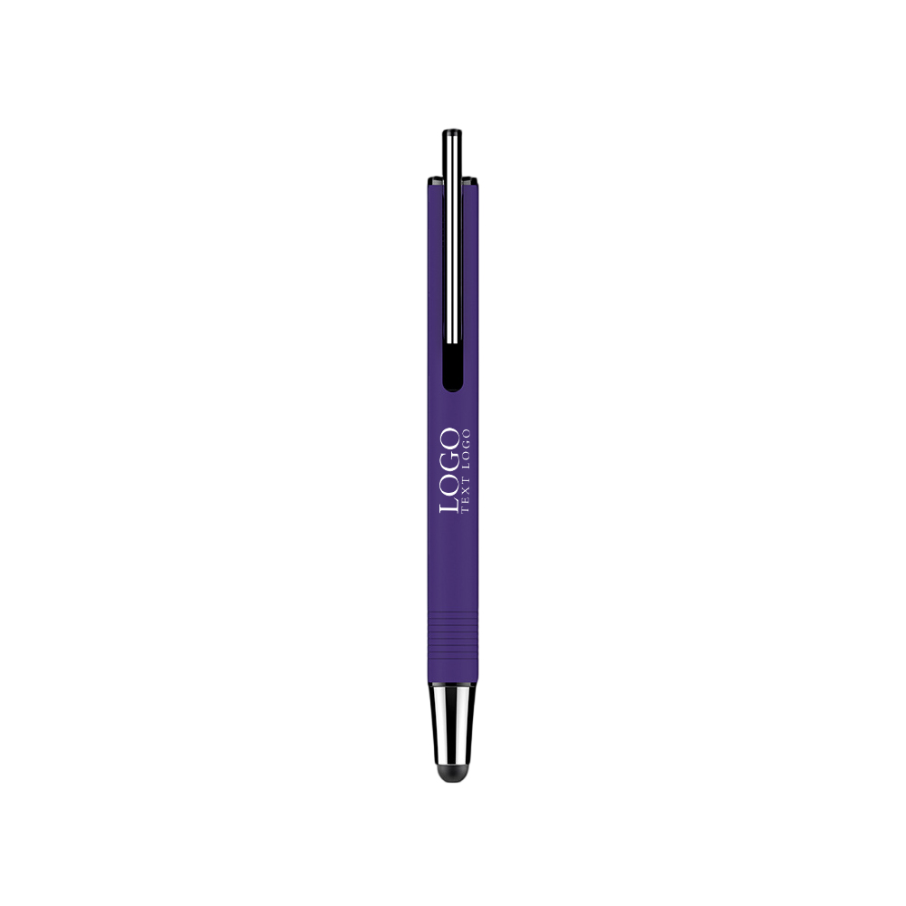 Click Action Aluminum Constructed Ballpoint Pen purple with logo