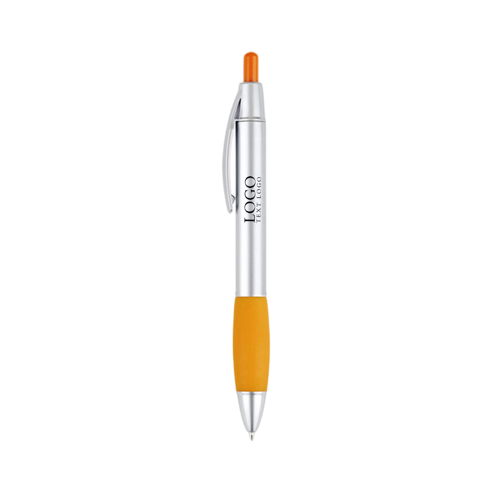 Custom Click-action Ballpoint Pen orange with logo