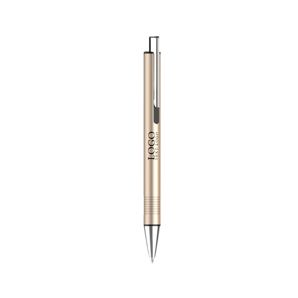 Custom Click Action Metal Construction Ballpoint Pen Champagne Gold with logo
