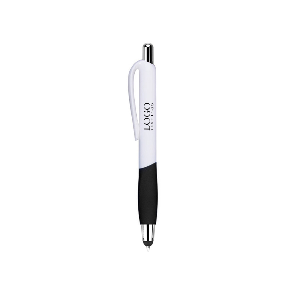 Custom Promotional Pen With Stylus black with logo