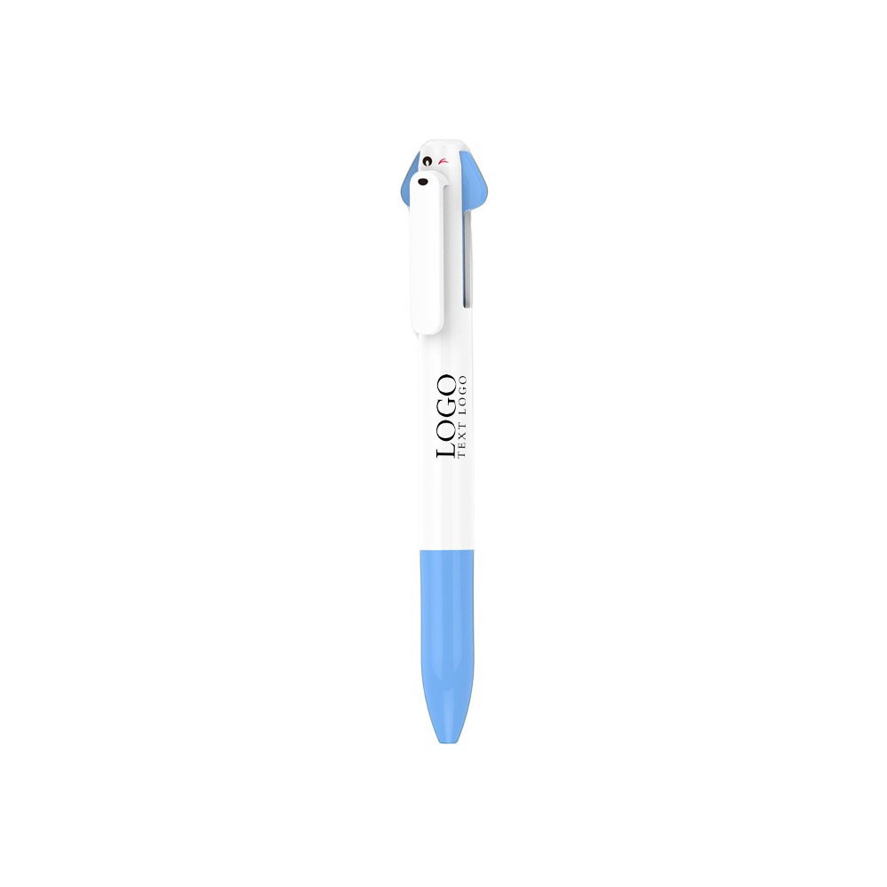 Sleeker Click Action Pen blue with logo
