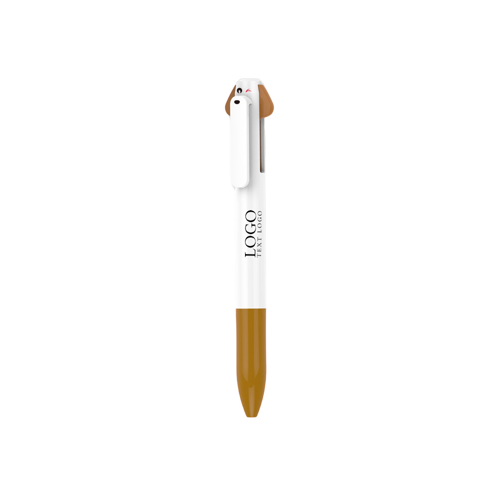 Sleeker Click Action Pen brown with logo