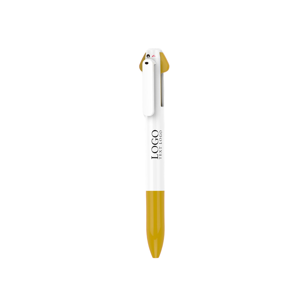 Sleeker Click Action Pen yellow with logo