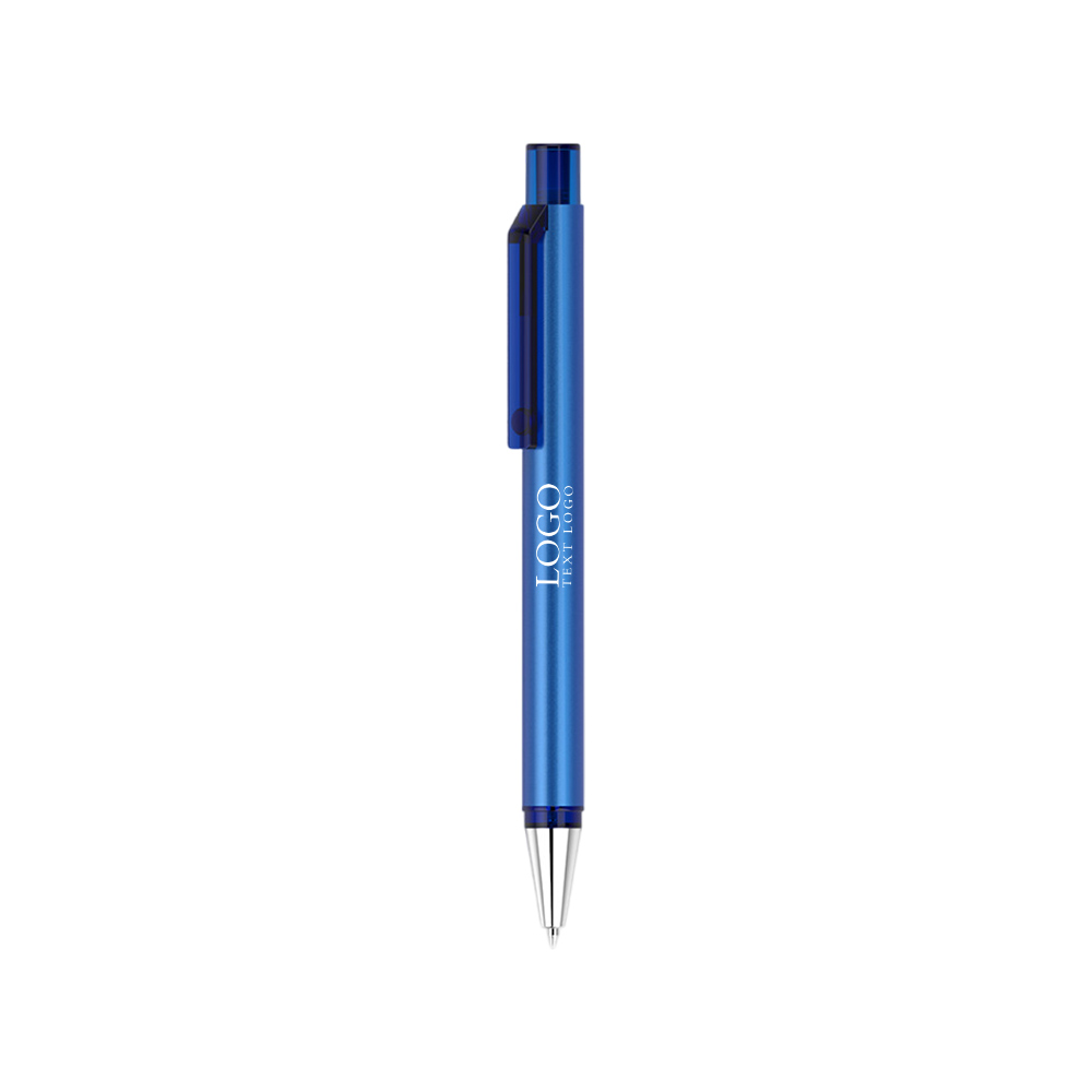 Custom Click Action Ballpoint Pen with logo blue with logo