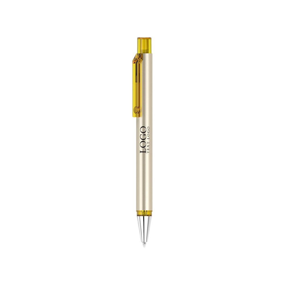 Custom Click Action Ballpoint Pen with logo champagne with logo