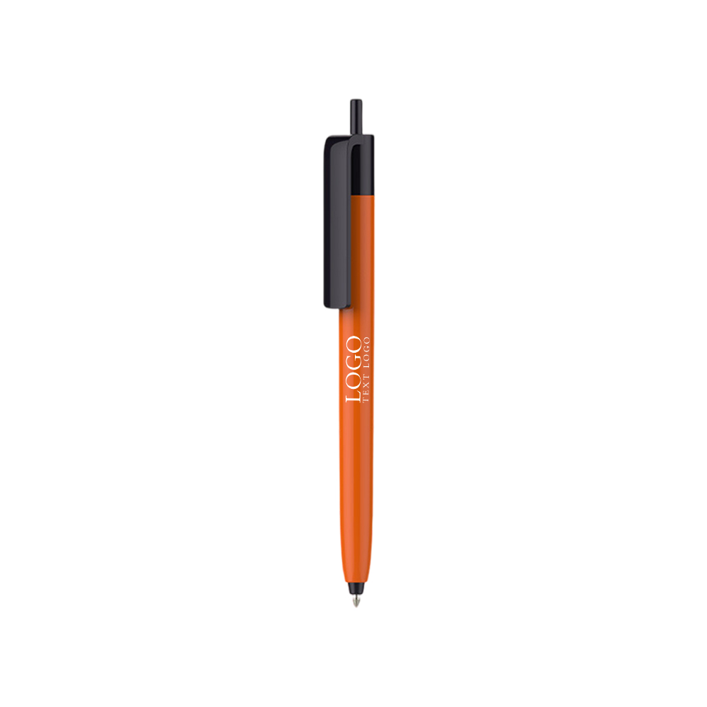 Custom Click Full-Color Pennen met Plunger oranje met logo