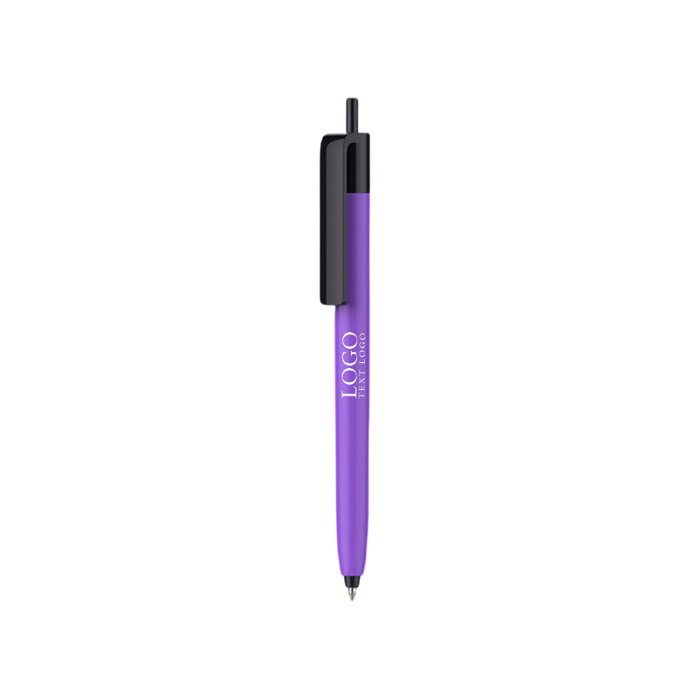 Custom Click Full-Color Pennen met Plunger paars met logo